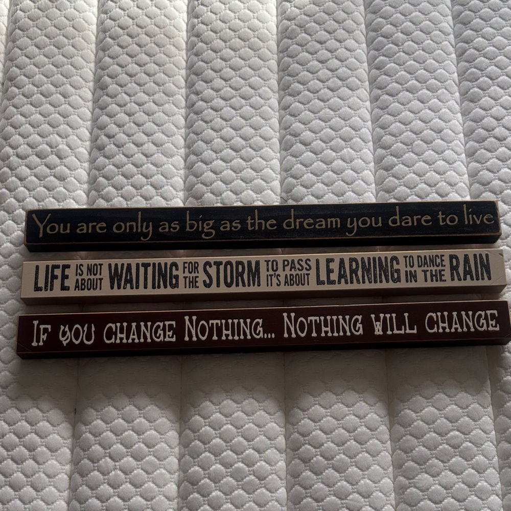 Inspirational Quote Wall Decor Set - Black, White, Brown